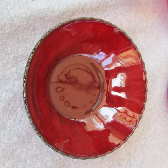 ruby red depression glass 8 oz bowls anchor hocking set of 4 (W3268) - Picture 4 of 11